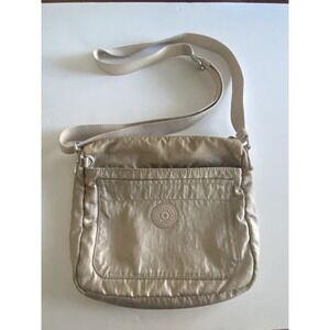 Kipling Sebastian Cloud Metallic Square Crossbody Bag Canvas Strap